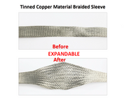 3/4" Flat Braided Tinned Cooper Ground Strap with Terminal Lugs